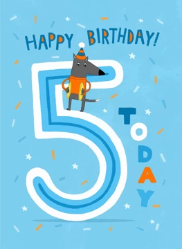 5th Birthday Dog Design