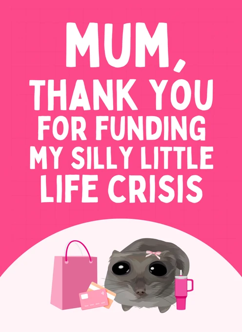 Mum Thanks for Funding My Life Crisis - Sad Hamster Meme
