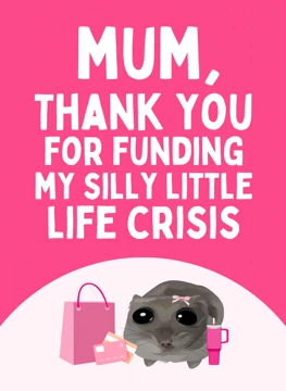 Mum Thanks for Funding My Life Crisis - Sad Hamster Meme