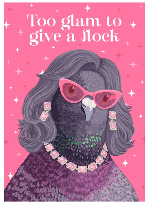 Too glam to give a flock