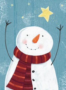 Christmas Holiday Snowman Under a Star