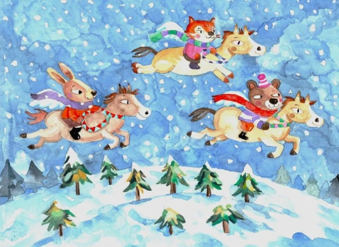 Winter Flight of Forest Friends