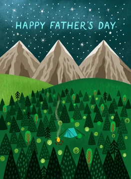 Starry Night Camping Happy Father's Day