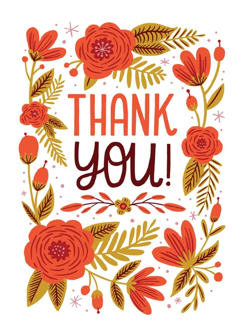 Thank You Floral Typography