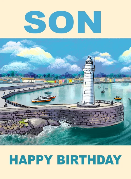 Son Happy Birthday Lighthouse Scene