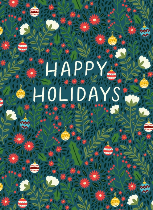 Happy Holidays - Floral