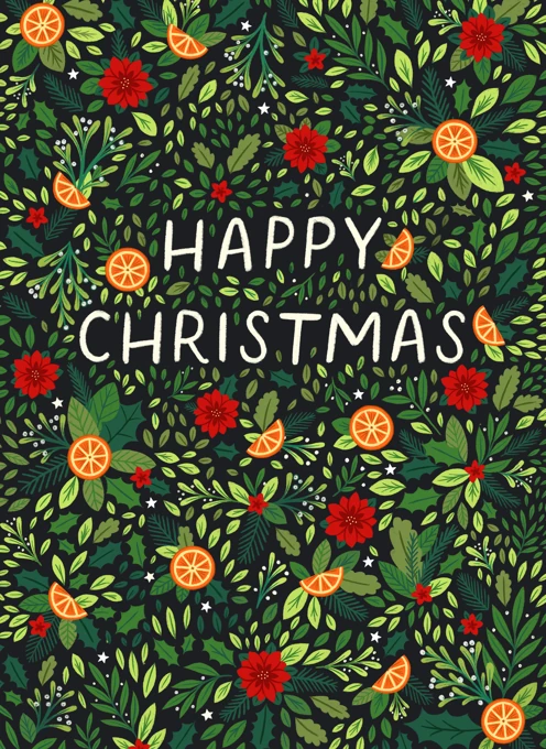 Happy Christmas - Floral
