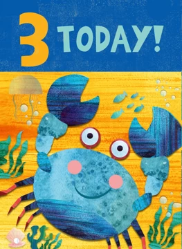 Cute Crab Age 3 Birthday