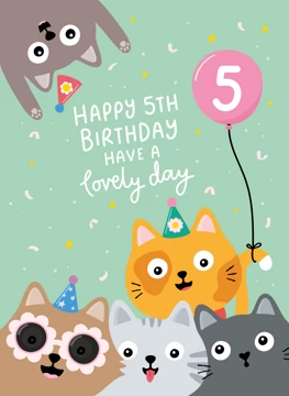 Cute Cats 5th Birthday