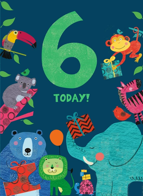 6th Birthday Cute Animals