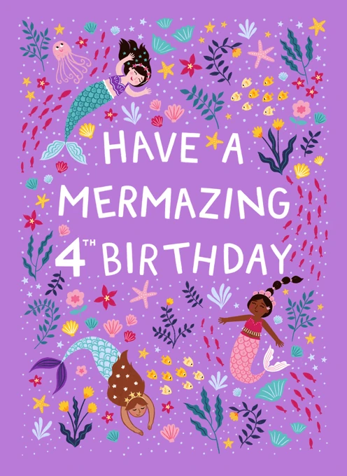 Have a Mermazing 4th Birthday - Mermaid