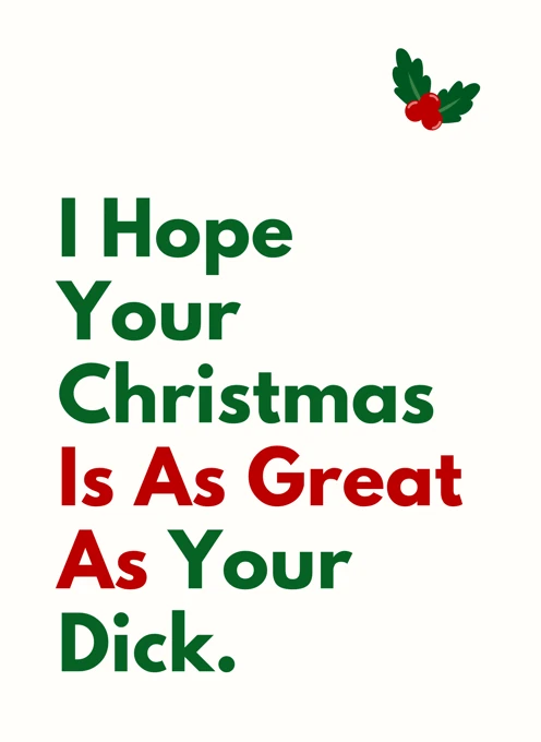 I Hope Your Christmas Is As Great As Your Dick
