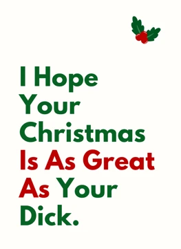 I Hope Your Christmas Is As Great As Your Dick
