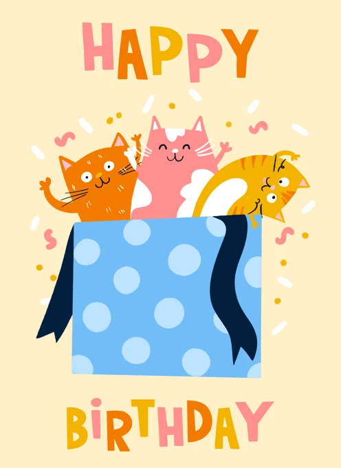 Birthday Cats Present