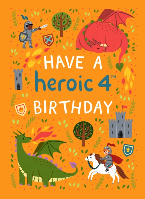 Have a Heroic 4th Birthday - Knights & Dragons