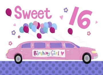 Sweet 16 Birthday Pink Limo