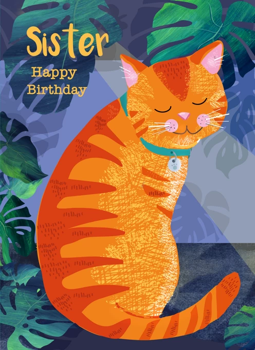 Sister Happy Birthday Cat
