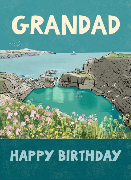 Grandad Happy Birthday Sea View
