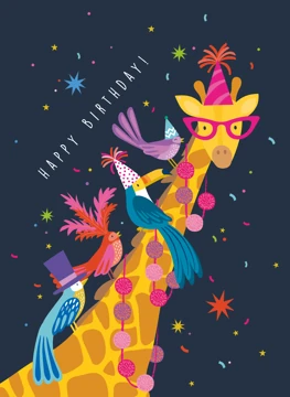 Happy Birthday Funny Giraffe