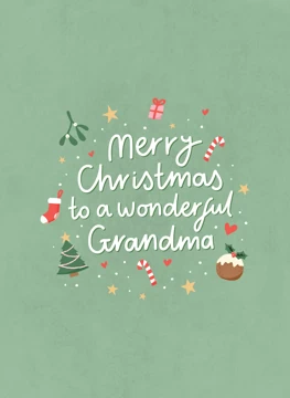 Wonderful Grandma Christmas Card