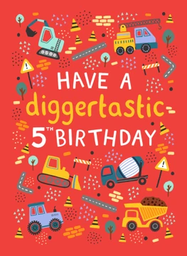 Have a Diggertastic 5th Birthday - Construction & Vehicles
