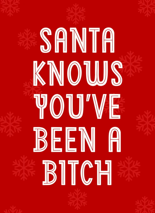 Santa Knows You've Been a Bitch