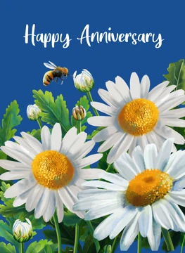 Happy Anniversary - Daisies & Bee