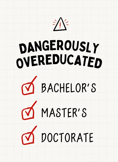 Dangerously Overeducated - Doctorate Graduation Card