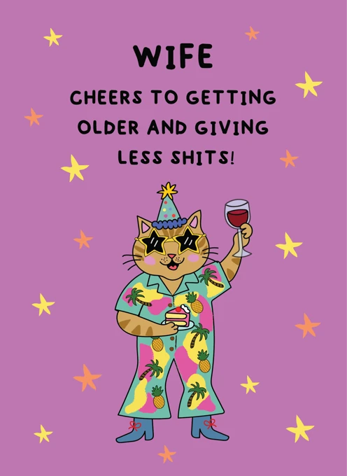 Wife Cheers to Getting Older