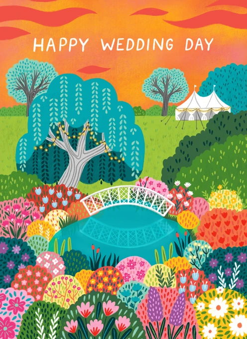 Whimsical Happy Wedding Day