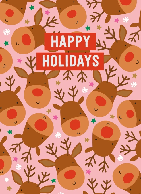 Happy Holidays Reindeer Pattern