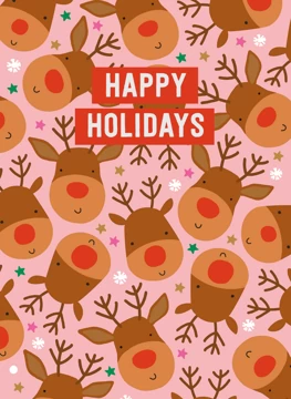 Happy Holidays Reindeer Pattern