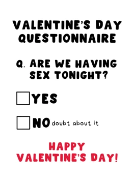 Valentine's Day Questionnaire