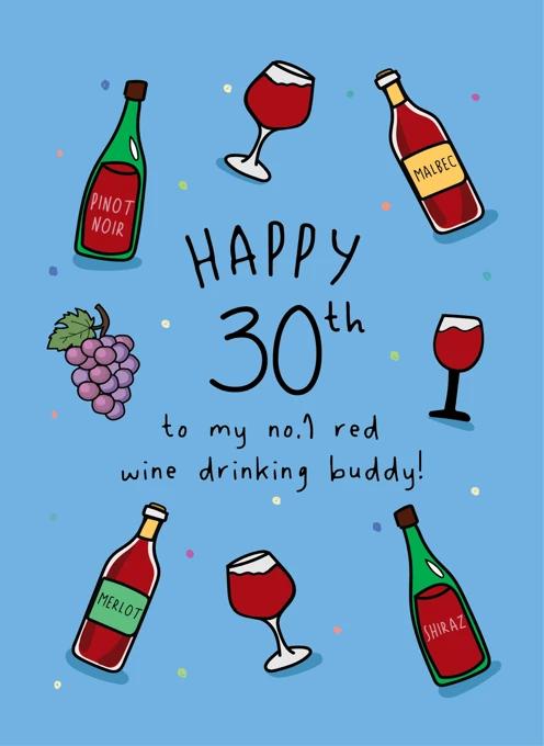 Happy 30th - Red Wine Buddy