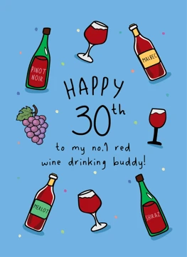 Happy 30th - Red Wine Buddy