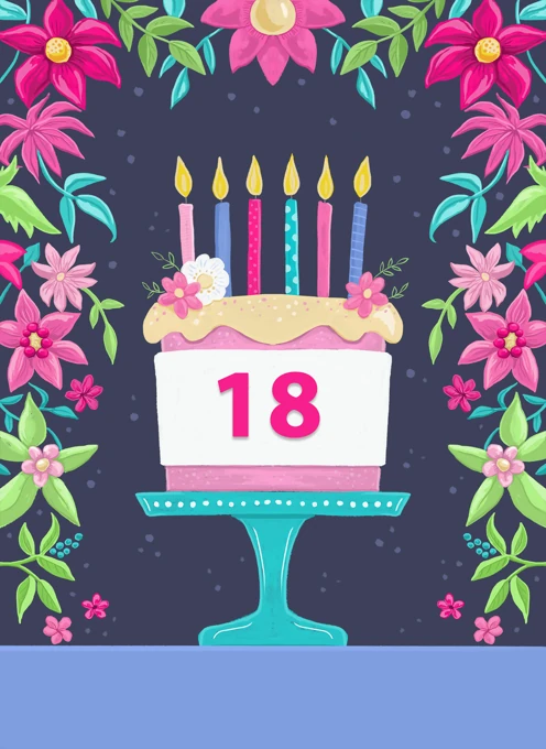 18th Birthday Cake & Florals