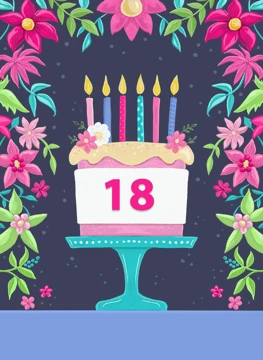 18th Birthday Cake & Florals
