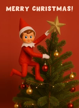 Merry Christmas - Festive elf character