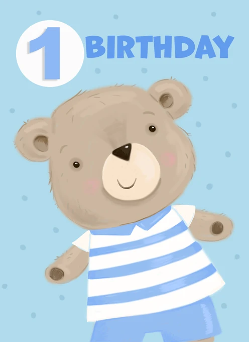 1st Birthday Boy Bear