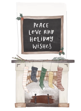 Peace, Love & Holiday Wishes Fireplace