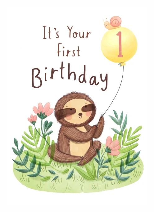 It's Your First Birthday Sloth Balloon