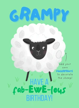 Grampy Fab-Ewe-lous Birthday - Fingerprint Keepsake