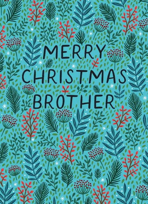 Floral Merry Christmas Brother