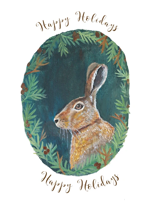 Happy Holidays Winter Hare
