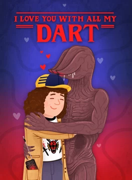 Stranger things Dustin and Dart Valentines