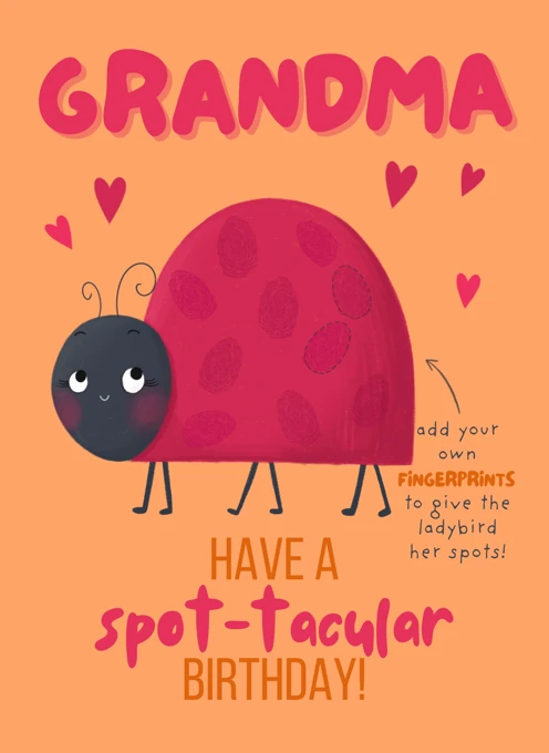 Grandma Have a Spot-Tacular Birthday - Fingerprint Keepsake