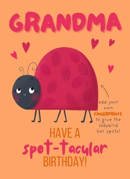 Grandma Have a Spot-Tacular Birthday - Fingerprint Keepsake