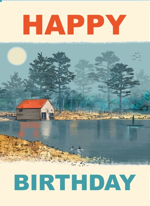 Happy Birthday Lakeside Scene