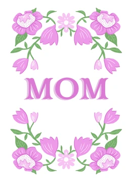 MOM Typography with Pink Florals