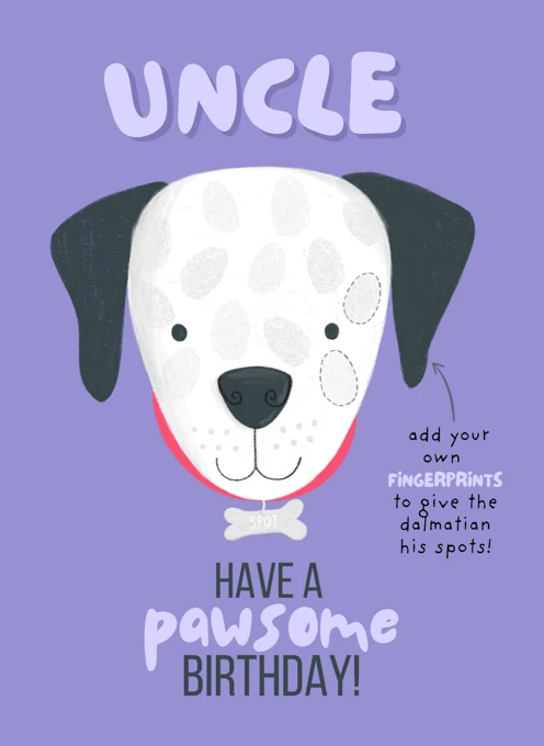 Uncle Have a Pawsome Birthday - Fingerprint Keepsake